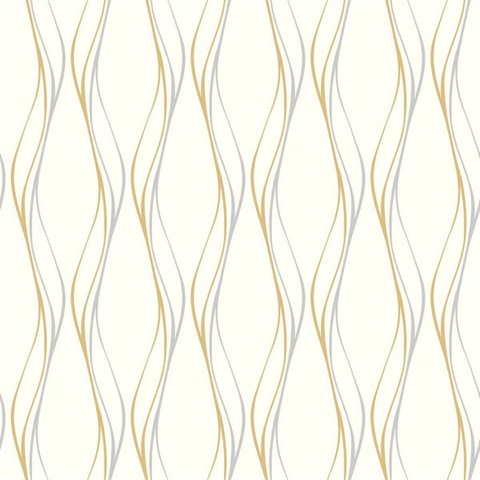 Muse Veritcal Wavy Stripe Neutral Wallpaper