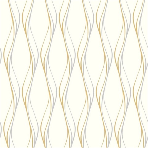 Muse Veritcal Wavy Stripe Neutral Wallpaper