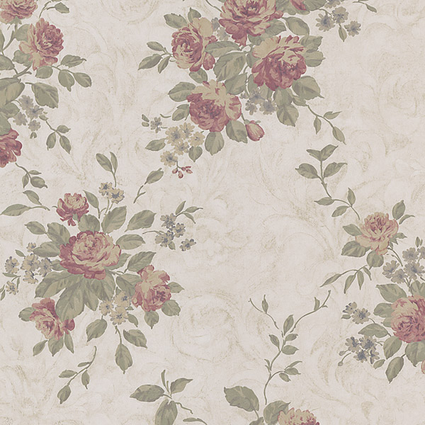 988-58610 | Musette Burgundy Floral Bouquet | Wallpaper Boulevard