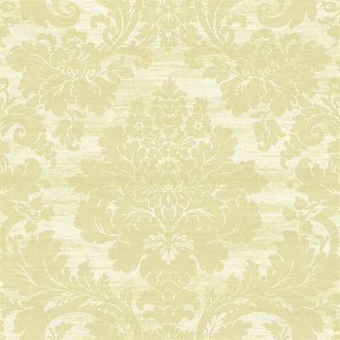 Mustard Damask Scroll