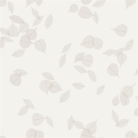 Myles White Leaves Wallpaper