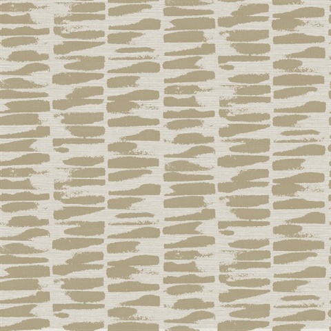 Myrtle Gold Abstract Textured Abstract Stripe Wallpaper