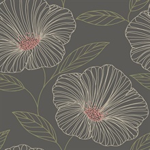 Mythic Brown Floral Wallpaper