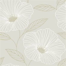 Mythic Light Grey Floral Wallpaper