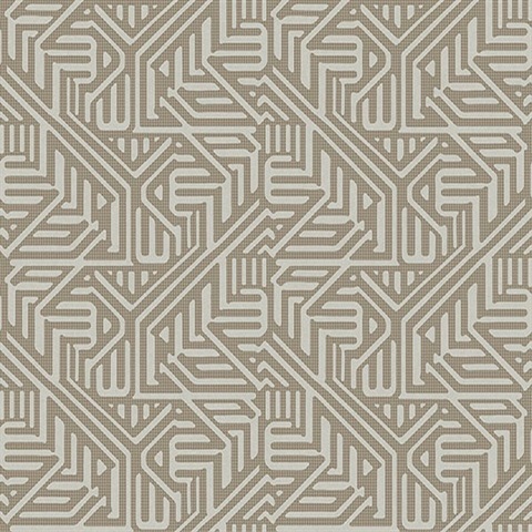 Nambiti Brown Geometric Wallpaper