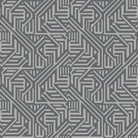 Nambiti Charcoal Geometric Wallpaper