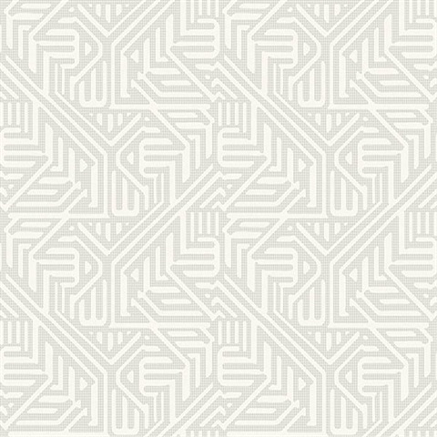 Nambiti Light Grey Geometric Wallpaper