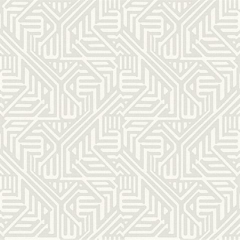 Nambiti Light Grey Geometric Wallpaper