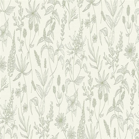 Nami Olive Slightly Textured Flowers Wallpaper