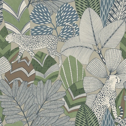 Namiri Blue Leaf Wallpaper