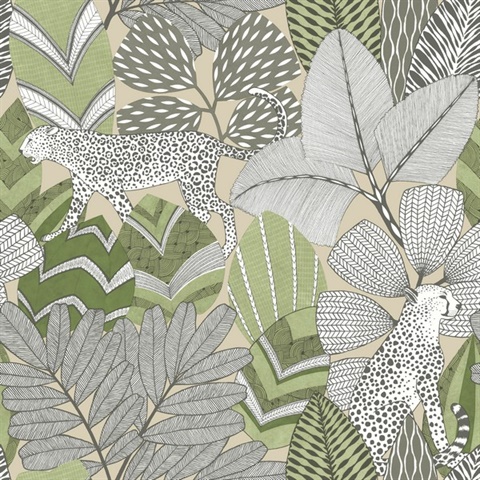Namiri Green Leaf Wallpaper
