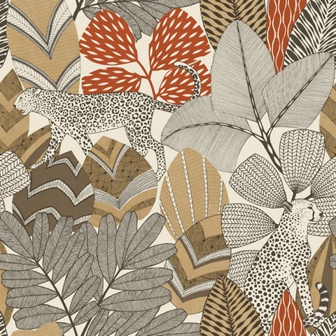 Namiri Ochre Leaf Wallpaper
