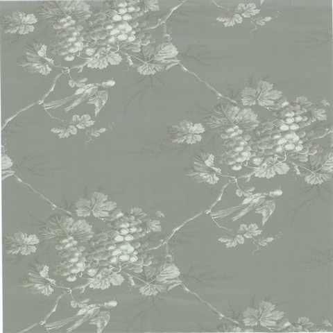 Napa Valley Silver Grape Toile