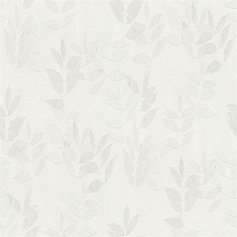 Napali Off-White Slightly Textured Leaf Wallpaper
