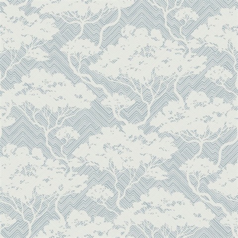 Nara Stringcloth Botanical Blue Mist Wallpaper
