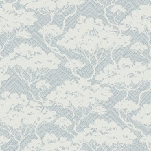 Nara Stringcloth Botanical Blue Mist Wallpaper