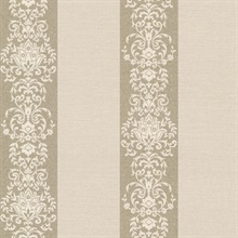 Nash Stripe Champagne Embellished Stripe Wallpaper