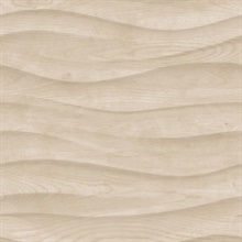 Natural Drift Wavy Wood Structure Beige Wallpaper