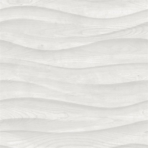 Natural Drift Wavy Wood Structure Light Grey Wallpaper