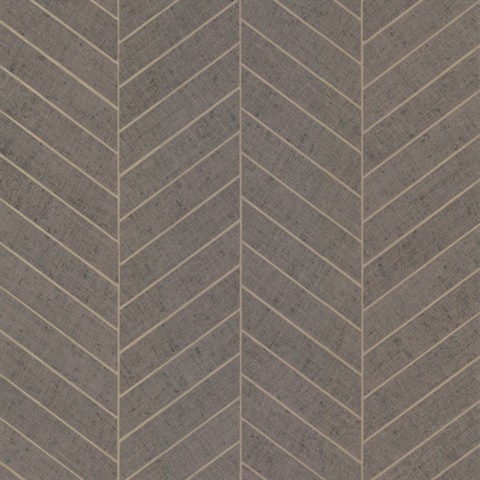 Atelier Herringbone Natural Grey Wallpaper