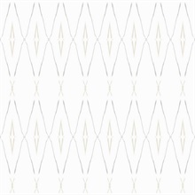 Natural Pearlescent Painterly Trellis Faux Grasscloth Wallpaper