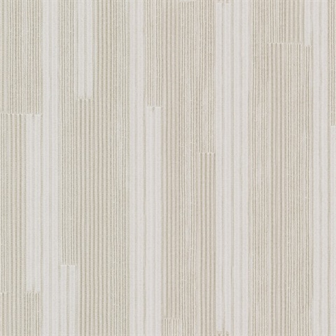 Natural White Moden Metallic Ribbed Newel Wallpaper