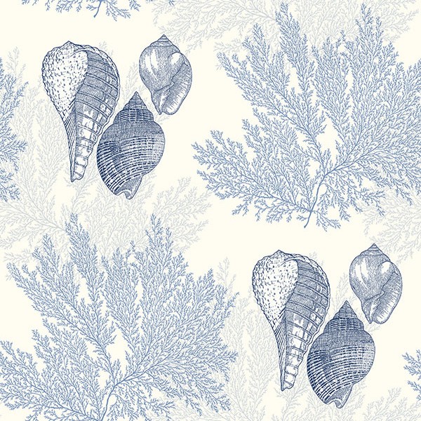 Seabrook Designs 56 sq ft Coastal Blue Marina Palm Unpasted Wallpaper  Roll ET10722  The Home Depot