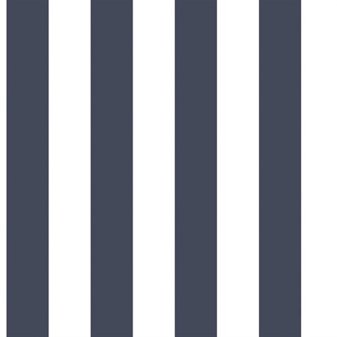 Navy Awning Stripe Wallpaper