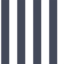 Navy Awning Stripe Wallpaper