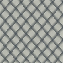 Navy Bayside Large Basket Weave Wallpaper