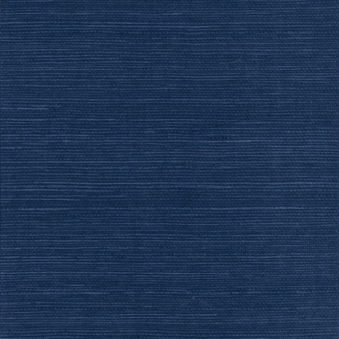 Navy Blue Blue Natural Grasscloth Wallpaper