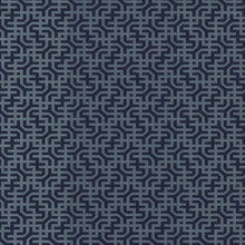 Navy Blue Dynastic Lattice Geometric Asian Inspired Wallpaper