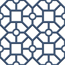 Navy &amp; Blue Hedgerow Trellis Peel and Stick Wallpaper