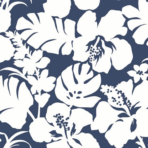 Navy Blue Hibiscus Arboretum Flower Wallpaper
