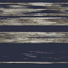 Navy Blue Horizontal Stripe Dry Brush Wallpaper