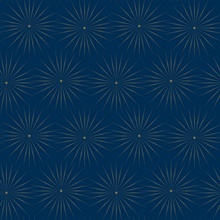 Navy Blue & Pewter Starlight Modern Metallic Sunburst Dots