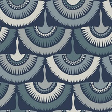 Navy Blue Southwest Abstract Fan Wallpaper