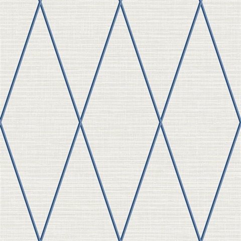 Navy Blue & Taupe Geometric Diamond Textured Linen Background Wallpape