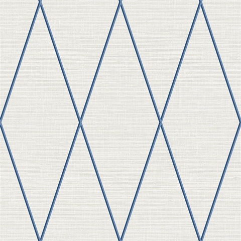 Navy Blue & Taupe Geometric Diamond Textured Linen Background Wallpape