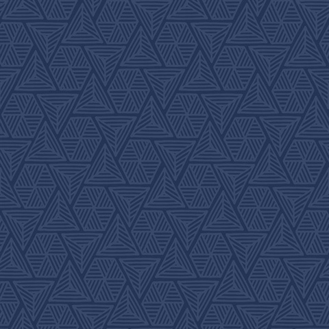 Navy Blue Triangle Geometric Shapes Wallpaper