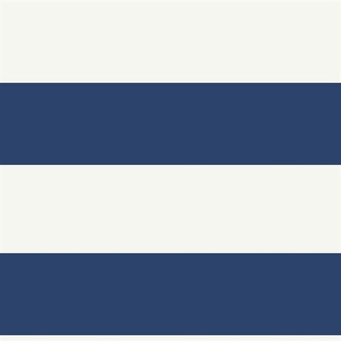 Navy Blue & White Commercial Beach Stripe Wallpaper