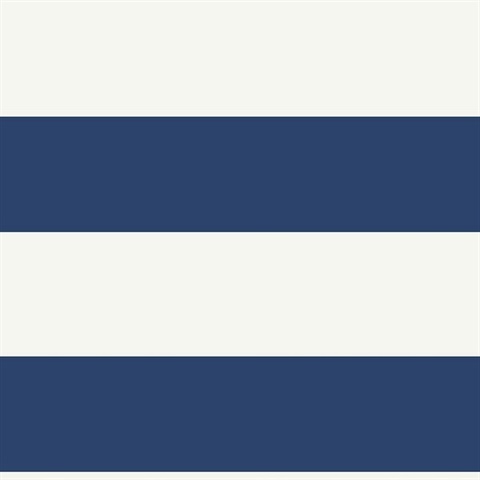 Navy Blue & White Commercial Beach Stripe Wallpaper