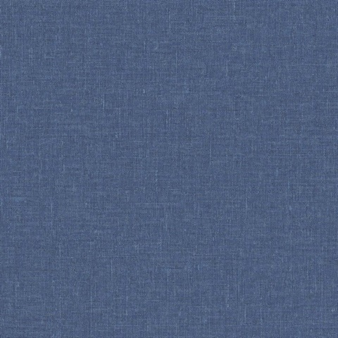 Navy Faux Woven Linen Textured Wallpaper