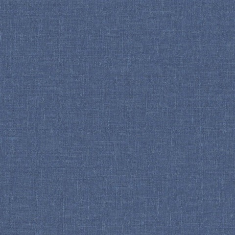 Navy Faux Woven Linen Textured Wallpaper