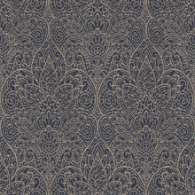 Navy & Gold Metallic Foil Paradise Floral Wallpaper