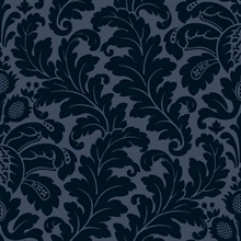 Navy Modern Romance Large Damask Wallpaper