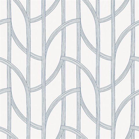 Navy Salvo Chic Vines Wallpaper