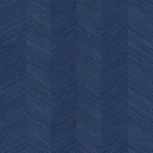 Navy Sisal Vertical Chevron Stripe Wallpaper