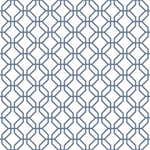 Navy Trellis Geometric  Positive Wallpaper