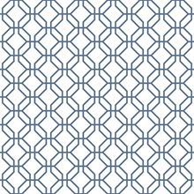 Navy Trellis Geometric  Positive Wallpaper